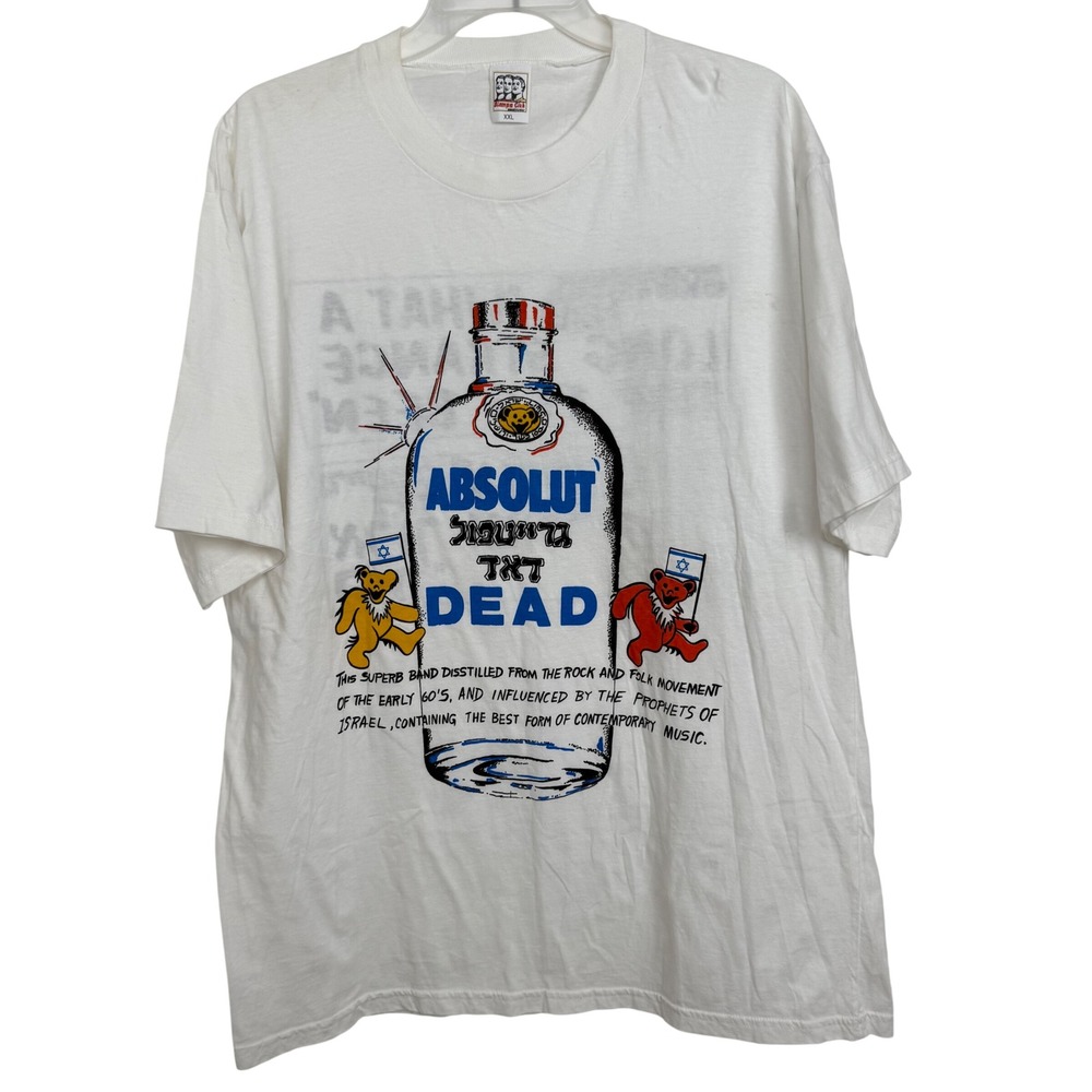 Vintage Grateful Dead Absolut Dead Parody Tee XXL Israel Dancing Bears 90s